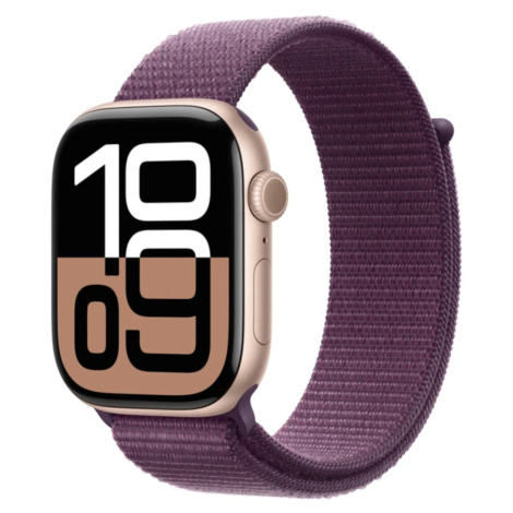 APPLE Watch Series 10 42mm Ružovo zlatý hliník so slivkovým prevliekacím remienkom