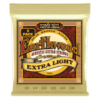 Ernie Ball 3006 Earthwood Extra Light 80/20 Bronze 3-Pack