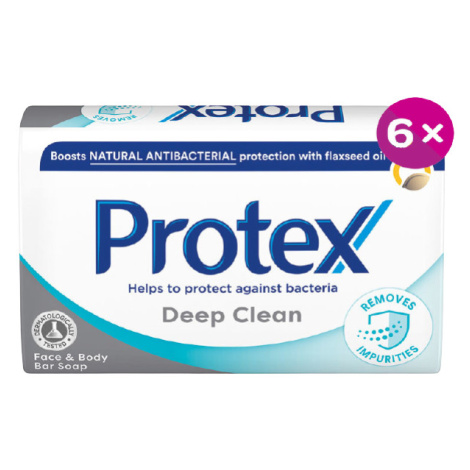 PROTEX Tuhé mydlo Deep Clean s prírodnou antibakteriálnou ochranou 6 x 90 g