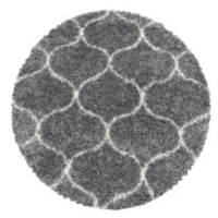 Kusový koberec Salsa Shaggy 3201 grey kruh - 200x200 (průměr) kruh cm Ayyildiz koberce