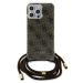 Guess IML 4G Printed Crossbody Zadný Kryt pre iPhone 15 Pro Brown