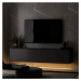 Antracitový TV stolík 160x35 cm Neon – Kalune Design