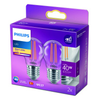 Philips LED žiarovka E27 4,3 W filament 2700K 2ks