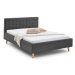 Sivá čalúnená dvojlôžková posteľ 180x200 cm Paros - Meise Möbel