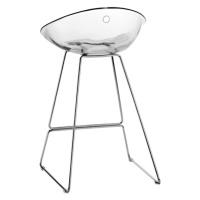 PEDRALI - Vysoká barová stolička GLISS 906 DS s chrómovým podstavcom - transparentná
