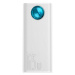 Nabíjačka Powerbank Baseus Amblight 30000mAh, 4xUSB, USB-C, 65W, white (6932172613617)
