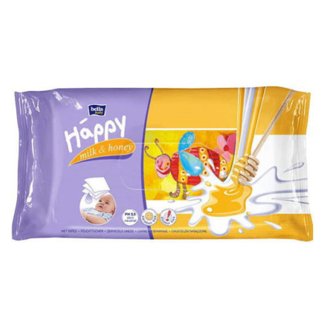 Čistiace obrúsky mlieko a med Bella Baby Happy 64 ks