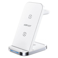 Bezdrôtová nabíjačka 3in1 Qi inductive charger with stand Acefast E15 15W (white) (6974316281986