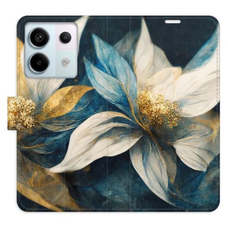 Flipové puzdro iSaprio - Gold Flowers - Xiaomi Redmi Note 13 Pro+ 5G