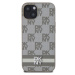 DKNY PU Leather Checkered Pattern and Stripe Zadný Kryt pre iPhone 13 Beige