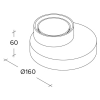 Stropné svietidlo Demetra, Ø 16 cm, biela, omietka, GX53