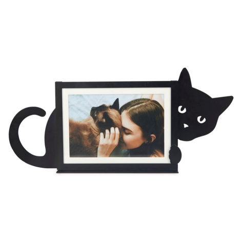 Čierny kovový stojací rámček 36x16 cm Hidden Cat – Balvi