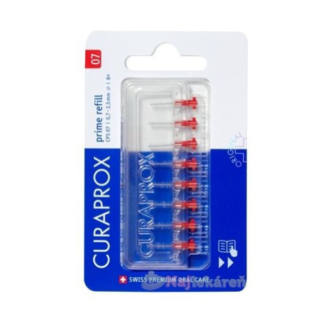 CURAPROX CPS 07 prime refill červené medzizubné kefky bez držiaka 8 ks