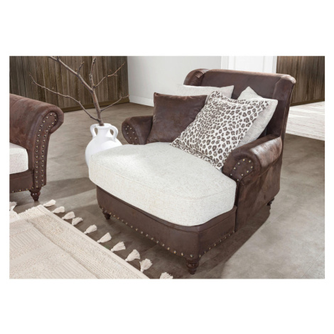 Landscape XXL KRESLO, textil, tmavohnedá, béžová