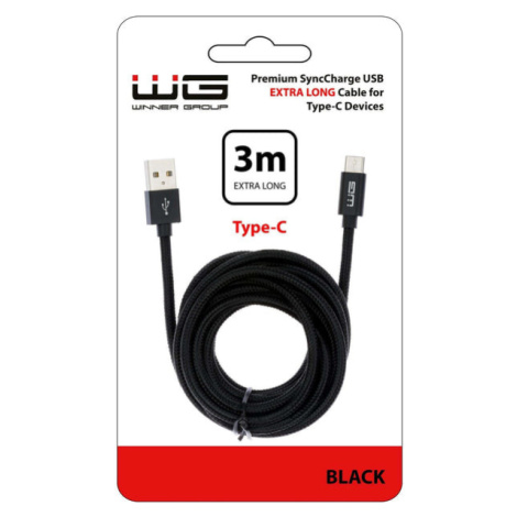 Kábel WG USB-C na USB, 3m, čierna Winner Group