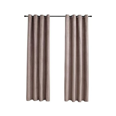 Zatemňovacie závesy s kovovými krúžkami 2 ks taupe 140 × 175 cm SHUMEE