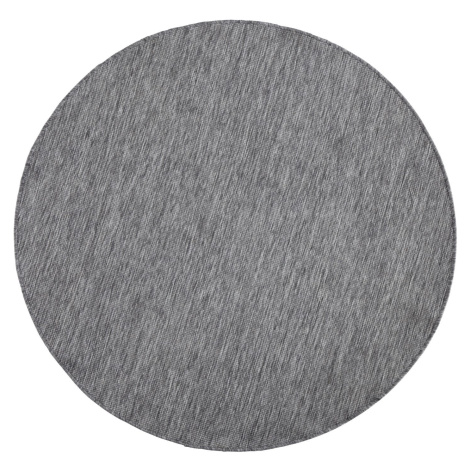 Kusový koberec Twin-Wendeteppiche 103097 grau creme kruh – na ven i na doma - 200x200 (průměr) k