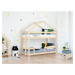 Benlemi Drevená poschodová posteľ KILI v tvare domčeka Zvoľte farbu: Transparentná vosková lazur