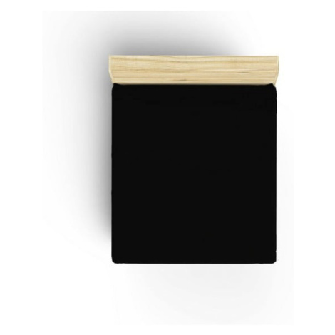 Čierne napínacie bavlnené prestieradlo 160x200 cm - Mijolnir