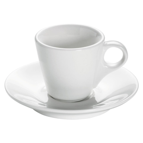 Biely porcelánový hrnček s tanierikom Maxwell & Williams Basic Espresso, 70 ml