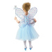 Detský kostým tutu sukne modrá víla so svietiacimi krídlami