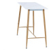 Barový stôl, biela/buk, 110x50 cm, DORTON