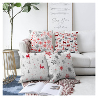 Súprava 4 vianočných žinylkových obliečok na vankúš Minimalist Cushion Covers Nordic Christmas, 