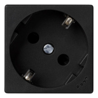 Zásuvka, K45, SCHUKO, s napäťovou signalizáciou, 16A, 250V, skrutkové svorky, 45×45mm, gra