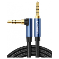 Kábel Ugreen AV112, Aux Jack 3.5mm, 2m, opletený, čierno-modrý