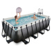 Bazén s pieskovou filtráciou Black Leather pool Exit Toys oceľová konštrukcia 400*200*122 cm čie
