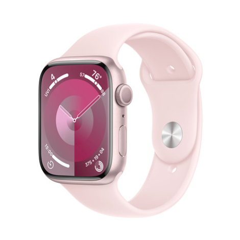 APPLE WATCH SERIES 9 GPS 45MM PINK ALUMINIUM CASE WITH LIGHT PINK SPORT BAND - M/L, MR9H3QC/A