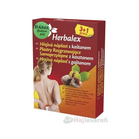 Herbalex Hrejivá náplasť s gaštanom na bolesť 4 ks