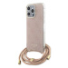 Kryt Guess GUHCP15XHC4SEP iPhone 15 Pro Max 6.7" pink hardcase Crossbody Cord 4G Print (GUHCP15X
