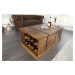 Estila Dizajnový konferenčný stolík z masívu s barom na víno 100cm