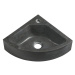 SAPHO - BLOK kamenné umývadlo rohové 30x30cm, čierny Antracit 2401-30