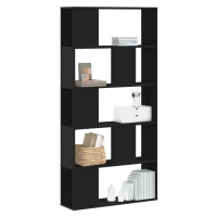 vidaXL Knižnica 5 políc čierna 80,5x23,5x162,5 cm kompozitné drevo