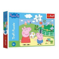 Puzzle Prasiatko Peppa / modré plavky Zábava s priateľmi 33x22cm 60 dielikov v krabičke 21x14x4c