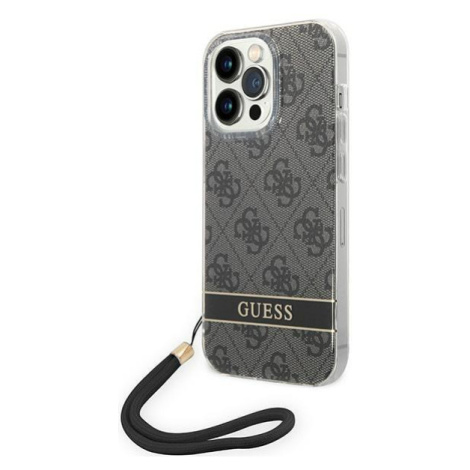 Plastové puzdro Guess na Apple iPhone 14 Pro GUOHCP14LH4STK Print 4G Cord čierne