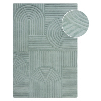 Tyrkysovomodrý vlnený koberec Flair Rugs Zen Garden, 120 x 170 cm