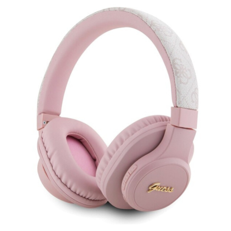 Guess PU Leather 4G Tone na Tone Script Logo BT5.3 Stereo Headphone Pink