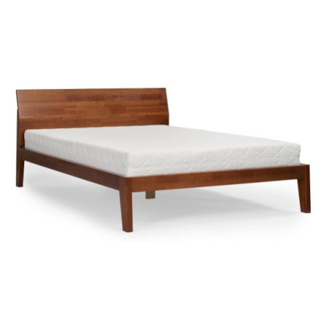 Hnedá dvojlôžková posteľ z borovicového dreva 140x200 cm Agava – Skandica