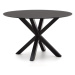Čierny okrúhly jedálenský stôl so sklenenou doskou ø 120 cm Argo – Kave Home