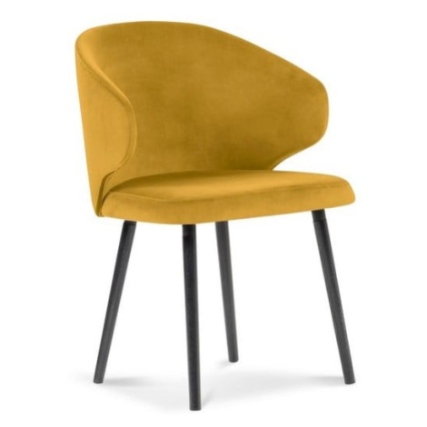 Žltá jedálenská stolička so zamatovým poťahom Windsor & Co Sofas Nemesis