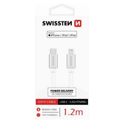 Swissten Dátový kábel USB/Lightning biely 1,2 m