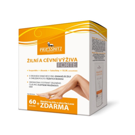 Priessnitz Žilová a cievna výživa Forte 60 tbl + Priessnitz Gél na žily a cievy De luxe 125 ml Z