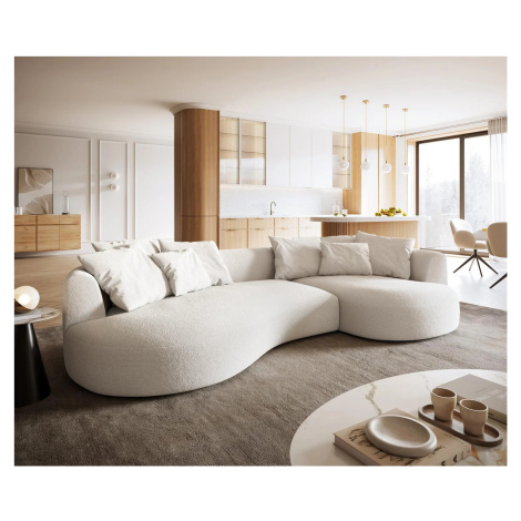 DELIFE Veľká pohovka Edina 330x170 cm bouclé mäkký béžová