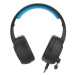 HP DHE-8011, sluchátka s mikrofonem, ovládání hlasitosti, černá, 2.0, podsvícená, 3.5 mm jack + 