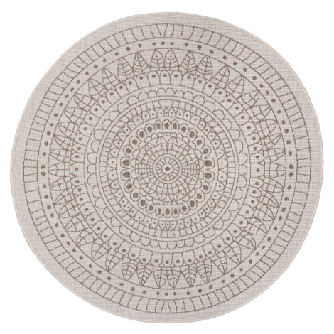 Kusový koberec Twin-Wendeteppiche 105475 Linen kruh – na ven i na doma - 240x240 (průměr) kruh c