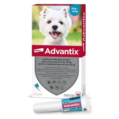 ADVANTIX Spot-on pre psov 4-10 kg 1 ml 4 pipety