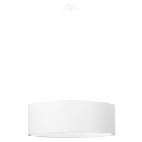 Biele závesné svietidlo so skleneno-textilným tienidlom ø 45 cm Paktor – Nice Lamps